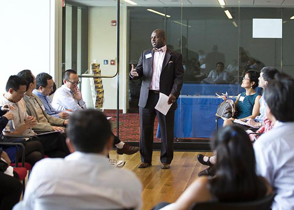 Nate Thomas, previous Assistant Provost for Diversity, addresses the Council